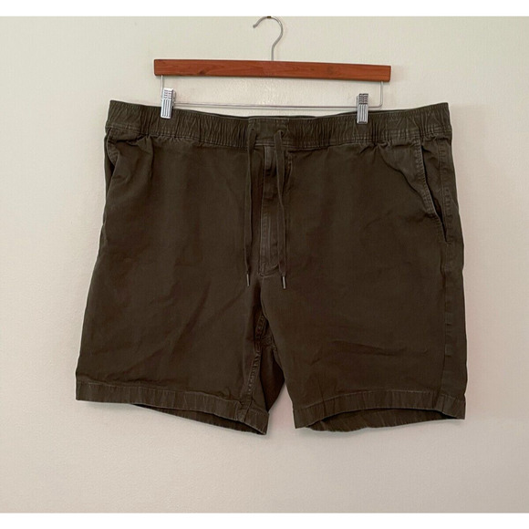 Duluth Trading Mens Shorts Size 46 Green Canvas Standard Drawstring Outdoor - Picture 1 of 6